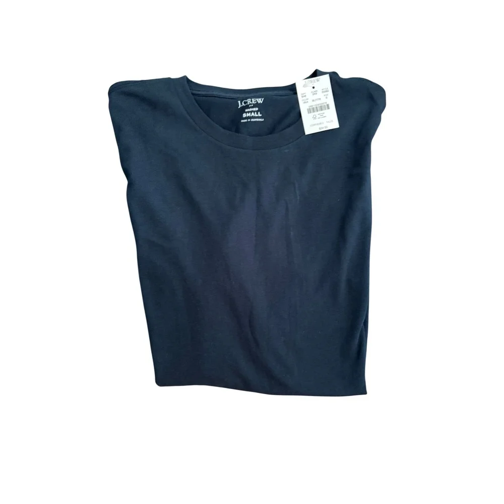 J Crew Washed Tee Vintage Navy 100% Cotton Knit Short Sleeve Crewneck S